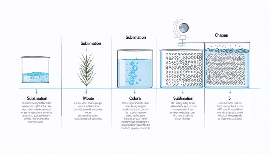 Flowchart showing the stages of freeze-drying with sublimation step highlighted